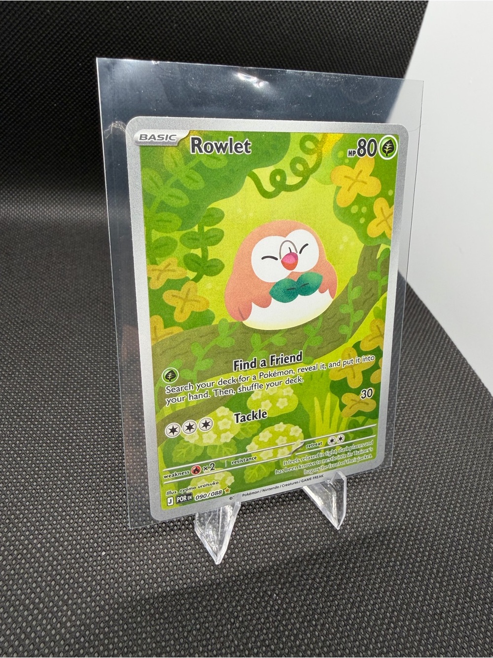 Rowlet Full Art Pokémon Card - Green Illustration